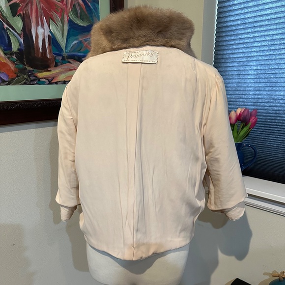 Ribbon Knit Jacket with Mink Collar by Projansky c1960s Gorgeous! Fits Sz M-L - Picture 8 of 16